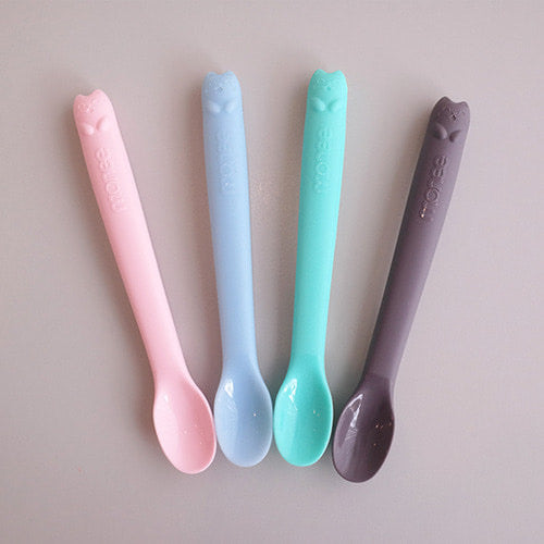 Monee Baby Spoons with Teethers - Utensils for Baby Feeding and Baby LED Weaning. 100% Soft Baby Spoons Silicone
